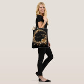 Golden Floral Ornate Frame Tote Bag トートバッグ (モデル)