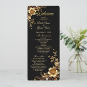 Golden Floral Ornate Frame Wedding Program プログラム (スタンド正面)