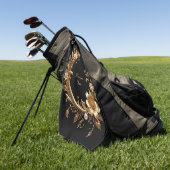 Golden Floral Ornate Golf Towel ゴルフタオル (グリーン)