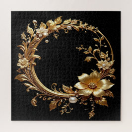 Golden Floral Ornate Jigsaw Puzzle ジグソーパズル