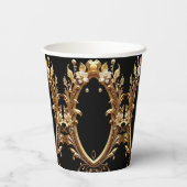 Golden Floral Ornate Paper Cups 紙コップ (裏面)