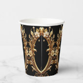 Golden Floral Ornate Paper Cups 紙コップ (右)