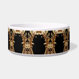 Golden Floral Ornate Pet Bowl ボウル