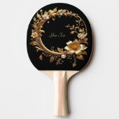 Golden Floral Ornate Ping Pong Paddle 卓球ラケット (裏面)