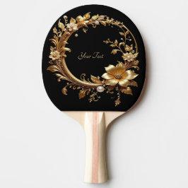 Golden Floral Ornate Ping Pong Paddle 卓球ラケット