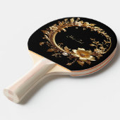 Golden Floral Ornate Ping Pong Paddle 卓球ラケット (正面アングル)
