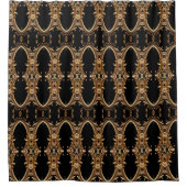Golden Floral Ornate Shower Curtain シャワーカーテン (正面)