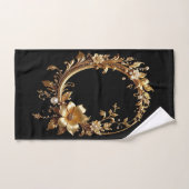 Golden Floral Ornate Towel Set バスタオルセット (ハンドタオル)