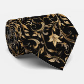 Golden Floral Pattern Elegant Luxury Modern ネクタイ (ロール)