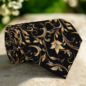 Golden Floral Pattern  Elegant Luxury Modern ネクタイ