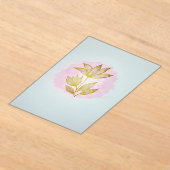 Golden Floral Pink Wedding Invitation アクリル招待状 (レイダウン)