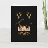 Golden Floral Ramadan Kareem Celebration カード (裏面)