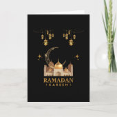 Golden Floral Ramadan Kareem Celebration カード (正面)