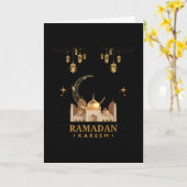 Golden Floral Ramadan Kareem Celebration カード (黄色い花)
