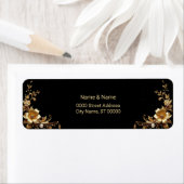 Golden Floral Return Address Label ラベル (インサイチュ)