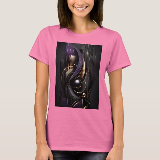 Golden Flow | 究極の3D抽象アート Tシャツ (正面)