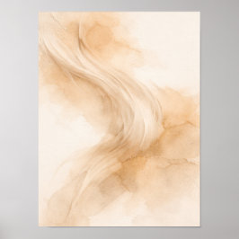 Golden Flow Abstract Wall Art Poster – Elegant Mod ポスター