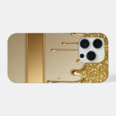✨ Golden Flow Luxe Glitter Frame Dripping 💎🌟 iPhoneケース (裏面横)
