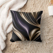 Golden Flow - Luxurious Black and Gold Abstract クッション (ブランケット)