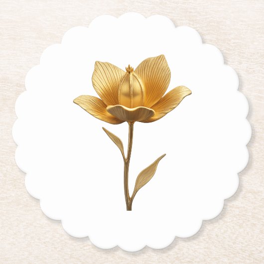 Golden Flower Paper Coaster ペーパーコースター (正面)