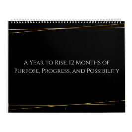 Golden Focus: Minimalist Inspirational 12-Calendar カレンダー