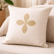 Golden Folk Bloom Throw Pillow