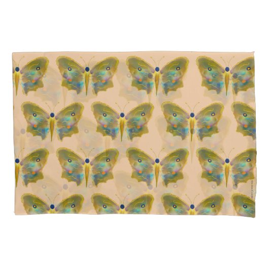 “Golden Forest” Butterfly Pillowcase 枕カバー (正面)