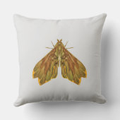 Golden Forest Moth – Surreal Nature Form クッション (裏面)