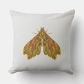 Golden Forest Moth – Surreal Nature Form クッション (正面)