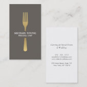 GOLDEN FORK on Taupe Chef,ケータリング,レストラン 名刺 (正面/裏面)