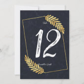 Golden Frame Navyバックテーブル番号 招待状 (正面)