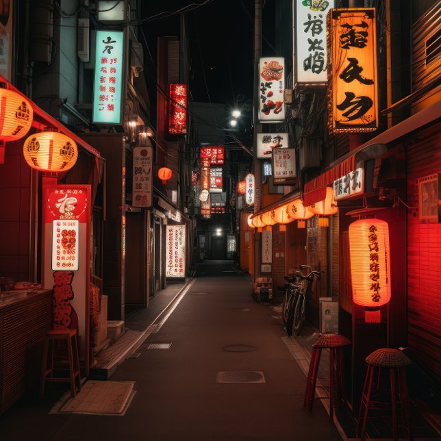 Golden Gai after dark - Japan メタルプリント (クリエイターアップロード済み)