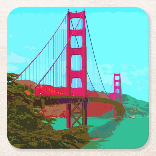 Golden_Gate_Bridge_2015_0422 スクエアペーパーコースター (正面)