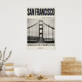 Golden Gate Bridge Art Print Foggy San Francisco ポスター (キッチン)