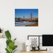 Golden Gate Bridge close up from Baker Beach ポスター (ホームオフィス)