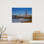 Golden Gate Bridge close up from Baker Beach ポスター (キッチン)