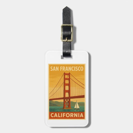 Golden Gate Bridge Retro – San Francisco ラゲッジタグ (正面縦)