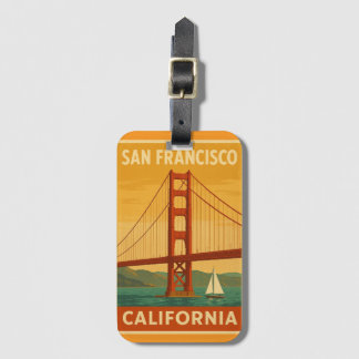 Golden Gate Bridge Retro – San Francisco Luggage T ラゲッジタグ