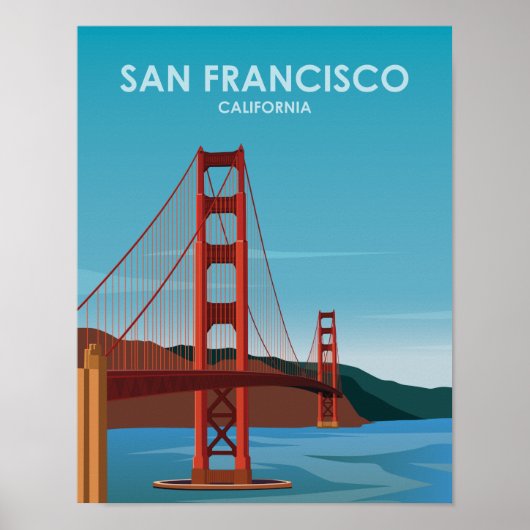 Golden Gate Bridge San Francisco Vintage Travel ポスター (正面)