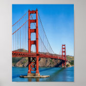 Golden Gate Bridge San Francisco Watercolor ポスター (正面)