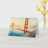 Golden Gate Bridge Watercolor Card カード (黄色い花)