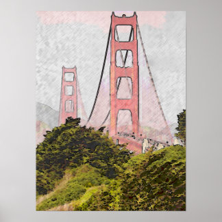 Golden Gate in Oil ポスター