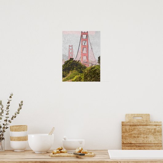 Golden Gate in Oil ポスター (キッチン)