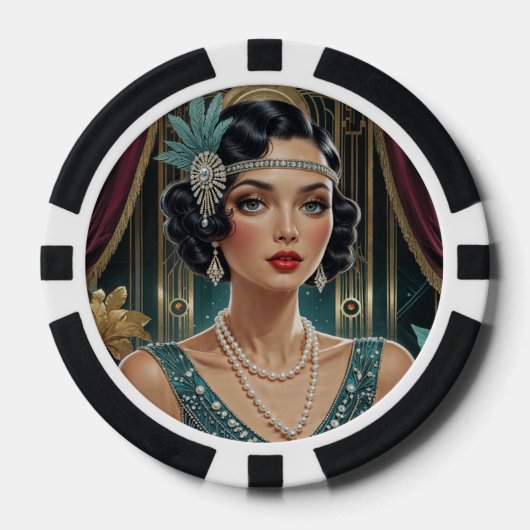 Golden Gatsby Glamour ポーカーチップ (正面)