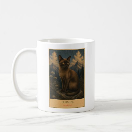 Golden Gaze: Burmese Cat コーヒーマグカップ (左)
