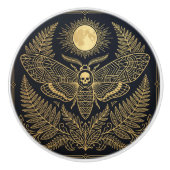 Golden Geometric Death Head Moth Celestial   セラミックノブ (正面)