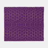Golden Geometric Pattern フリースブランケット (正面(横))