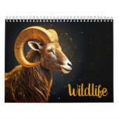 Golden Geometric Wildlife Art カレンダー (カバー)