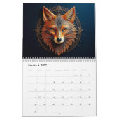 Golden Geometric Wildlife Art カレンダー (1月 2027)