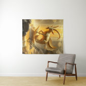 Golden Gilded Capricorn Wall Tapestry タペストリー (インサイチュ(横))